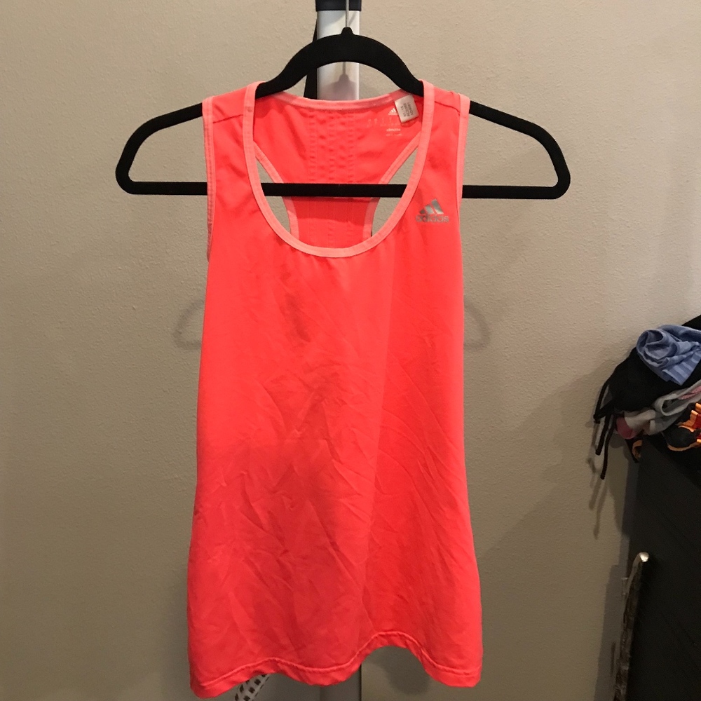 Orange Adidas workout tank